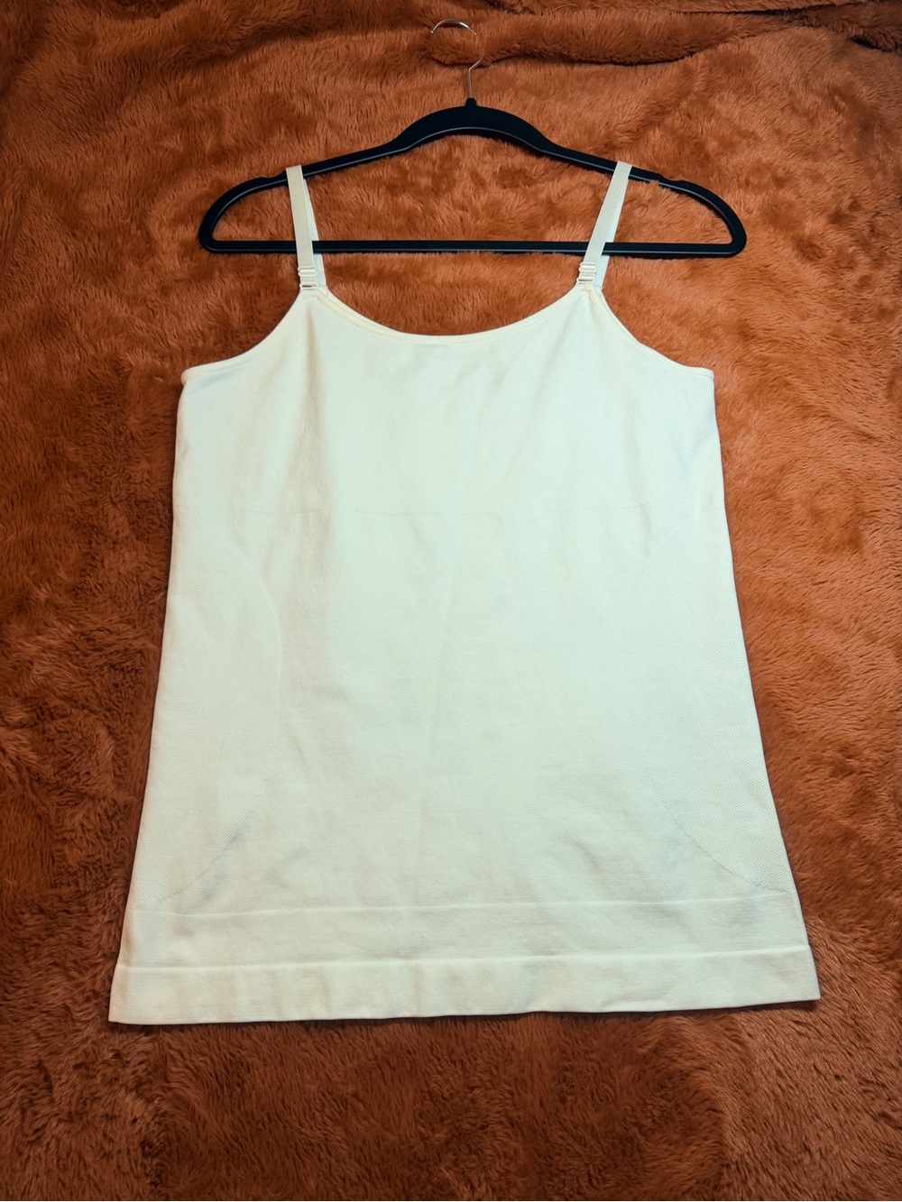 Shapermint Sizs XXL Women's Cream Adjustable-Strap Cami Tank Top- Eggshell